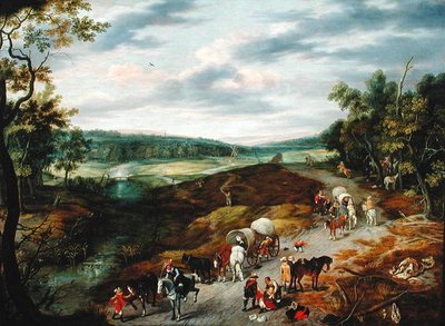 Des voleurs attaquant un convoi de voyageurs, 1656 - Isaak van Oosten