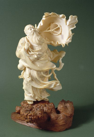 Sage avec chapeau soufflant, vers 1900 - Ishikawa Komei