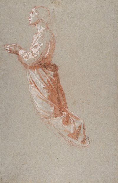 Ange registre supérieur, étude pour peintures murales dans la chapelle de Saint Remi, Sainte-Clotilde - Isidore Pils