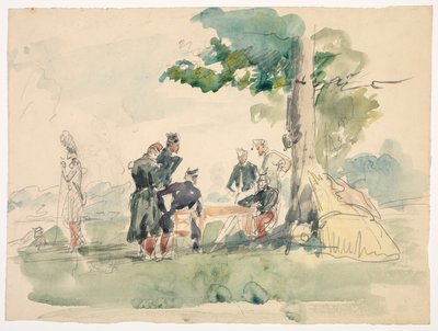Militaires sous un arbre - Isidore Pils