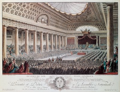 Ouverture des États généraux à Versailles en 1789, gravure par Helmann, Révolution française, France - Isidore Stanislas Helman