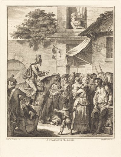 Le charlatan allemand - Isidore Stanislas Helman after Jean Duplessi Bertaux