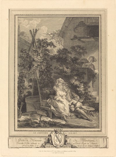 Le jardinier galant - Isidore Stanislas Helman after Pierre Antoine Baudouin