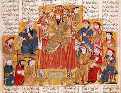 Art islamique : Un Sultan et sa cour (Miniature persane d