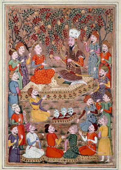 Art islamique : Roustam demande à Kei Khosraou la grâce de Gourguin Miniature persane d