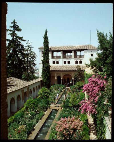 Vue du Palais de Generalife et des jardins d