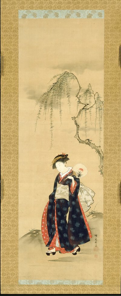 Beauté sous un saule - Isoda Koryusai