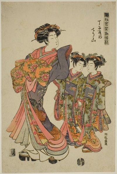 Chozan de Chojiya, de la série "Modèles pour la mode : Nouveaux designs aussi frais que de jeunes feuilles (Hinagata wakana hatsu moyo)" - Isoda Koryusai