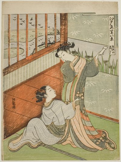 Oies descendant à Yoshiwara (Yoshiwara no rakugan), de la série "Huit vues des quartiers de plaisir d