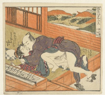 Jeune femme maîtrisée par un homme - Isoda Koryusai