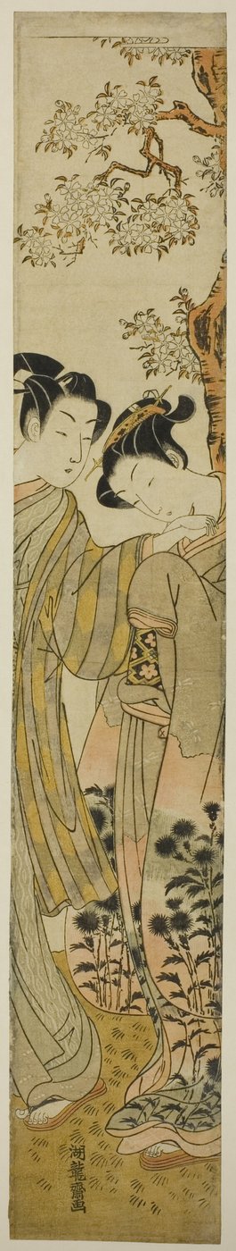 Amoureux sous un cerisier - Isoda Koryusai
