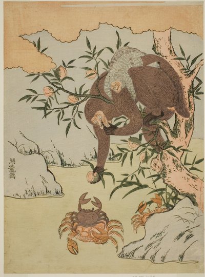 Singe jouant avec des crabes - Isoda Koryusai