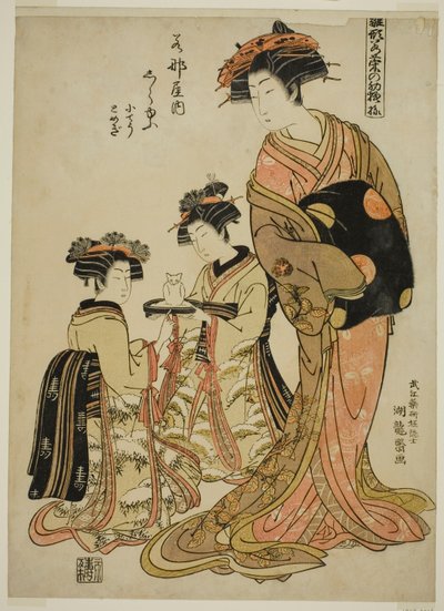 Shirayu du Wakanaya, de la série "Modèles pour la mode : nouveaux designs aussi frais que de jeunes feuilles (Hinagata wakana no hatsu moyo)" - Isoda Koryusai