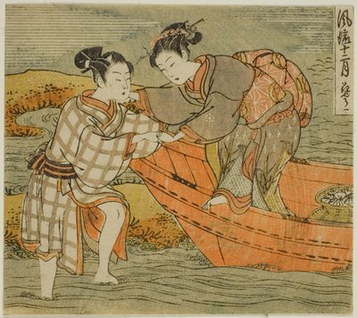 Le troisième mois (Hanamizuki), de la série "Douze mois à la mode (Furyu juni tsuki)" - Isoda Koryusai