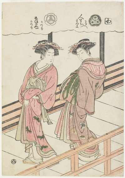 Deux courtisanes sur une véranda - Isoda Koryusai