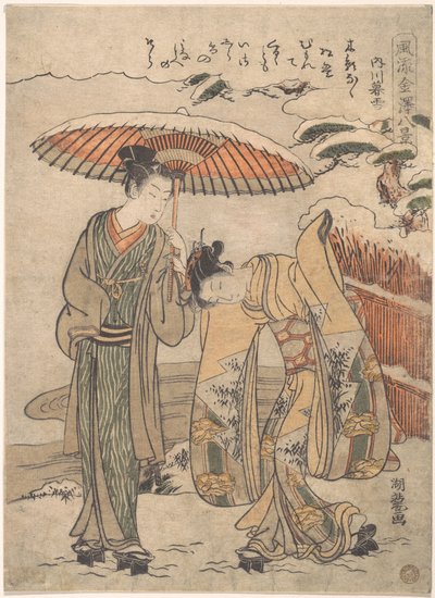 Neige du soir à Uchikawa - Isoda Koryusai