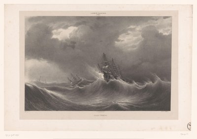 Navires en mer agitée (Galerie du Palais Royal) - Isodore Laurent Deroy