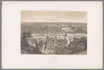 Vue sur Lyon et la cathédrale depuis Fourvière - Isodore Laurent Deroy