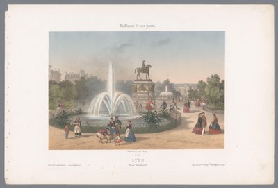 Vue sur la Place Napoléon à Lyon - Isodore Laurent Deroy