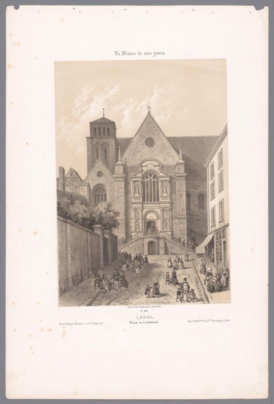Vue de la cathédrale de la Sainte-Trinité à Laval (La France de nos jours) - Isodore Laurent Deroy