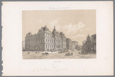 Vue du Palais de la Bourse à Lyon - Isodore Laurent Deroy