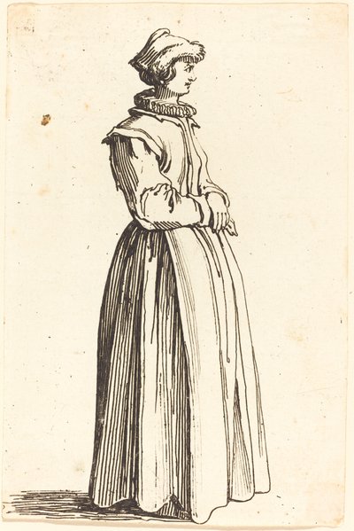 Jeune femme, de profil, face à droite - Israel Henriet after Jacques Callot