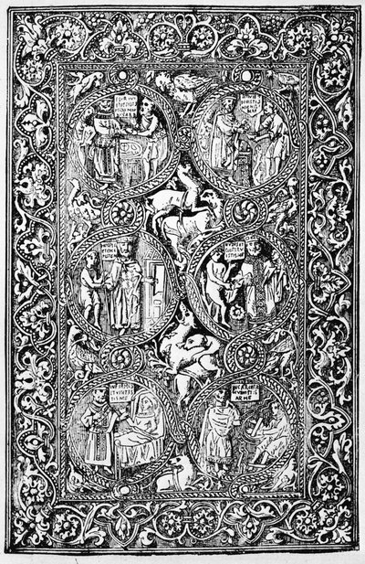 Une copie de la couverture arrière en ivoire du Psautier de la reine Mélisende, reproduite dans Les Croisades : l