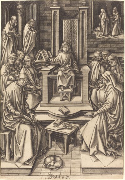 Le Christ parmi les docteurs, vers 1490-1500 - Israhel van Meckenem