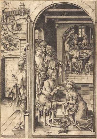 Christ lavant les pieds des apôtres - Israhel van Meckenem