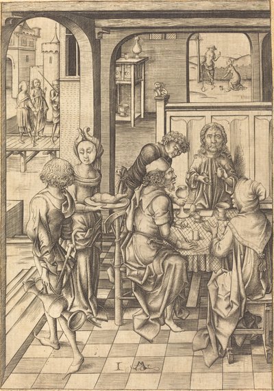 Le Christ à Emmaüs - Israhel van Meckenem