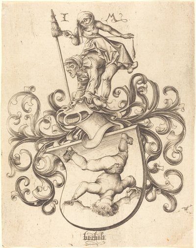 Blason avec garçon acrobate, vers 1480-1490 - Israhel van Meckenem