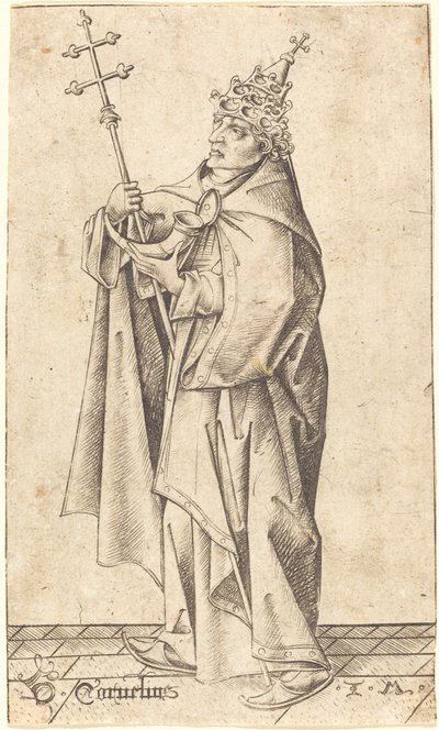 Saint Cornelius, vers 1470 - Israhel van Meckenem