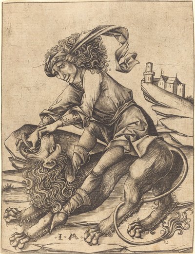 Samson et le lion - Israhel van Meckenem