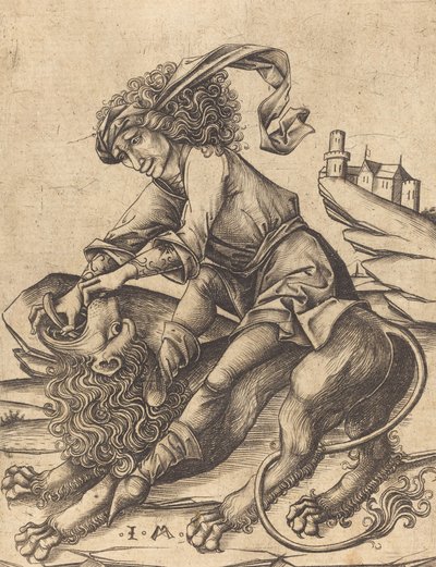 Samson et le Lion - Israhel van Meckenem