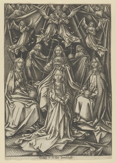 Le Couronnement de la Vierge, de La Vie de la Vierge - Israhel van Meckenem