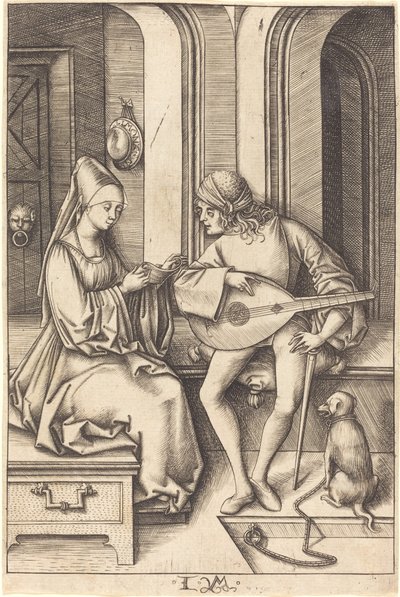 Le joueur de luth et le chanteur, c. 1495-1503 - Israhel van Meckenem