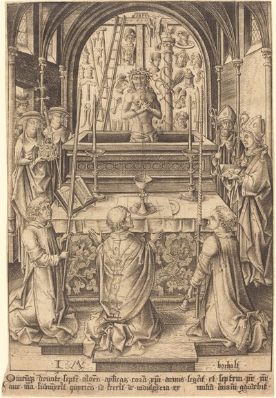La messe de Saint Grégoire - Israhel van Meckenem