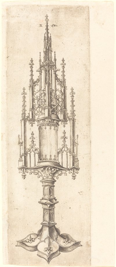 Une Monstrance Gothique - Israhel van Meckenem after Master W with the Key