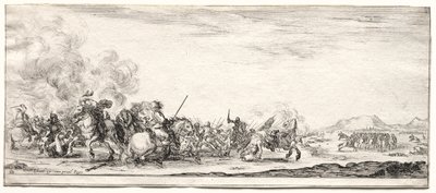 Paix et guerre : escarmouche de cavalerie - Israël Henriet