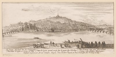 Vue de Lyon depuis la rive près du monastère des Célestins - Israël Silvestre