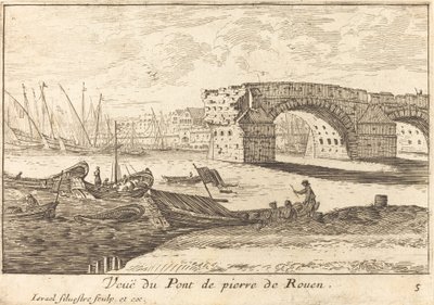 Vue du Pont de pierre de Rouen - Israël Silvestre
