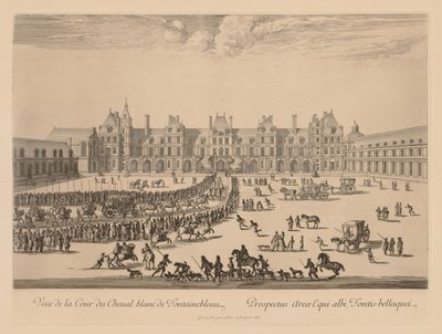 Vue de la Cour du Cheval-Blanc de Fontainebleau, 1667 - Israël Silvestre