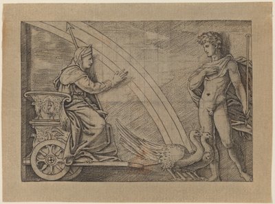 Junon dans un char tiré par des paons - Italian 16th Century