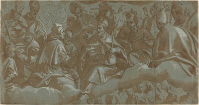 Saints sur des nuages - Italian 16th Century