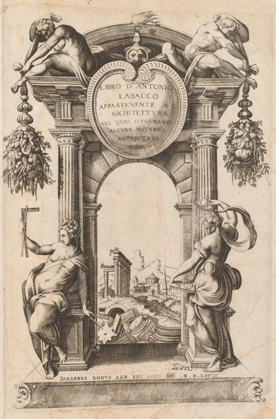 Libro Appartenente al Architettura [Page de titre] - Italian 16th Century, after Antonio Labacco, published by Giovanni Boni