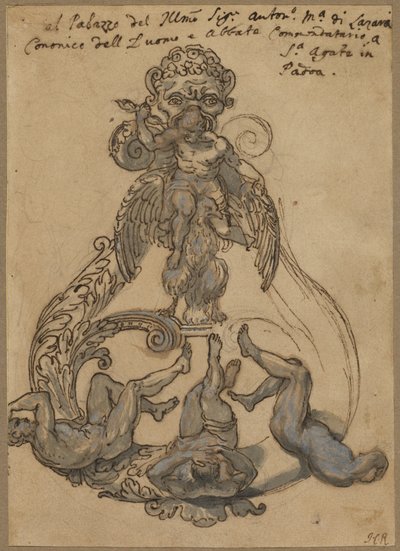 Heurtoir avec Zeus Vainquant les Géants - Italian 17th Century or Italian 18th Century