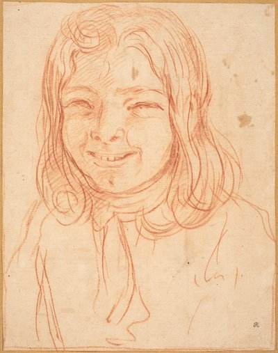 Un garçon souriant aux cheveux longs - Italian 17th or 18th Century