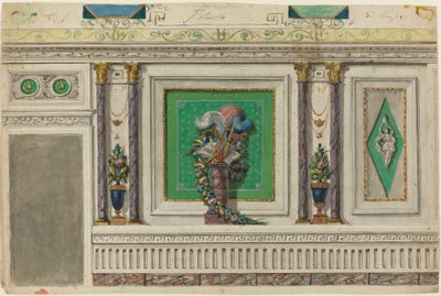 Conception pour un mur de salle de musique (recto) - Italian 18th Century