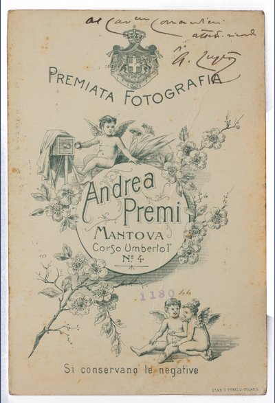 Verso de la carte postale représentant le peintre Albano Lugli - Italian Photographer