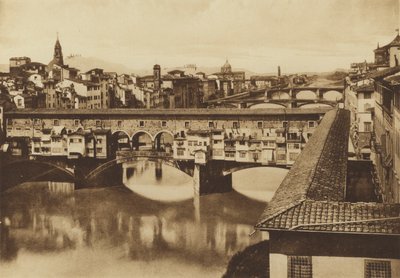Florence : Vue des Lungarno avec les ponts, Vecchio, S Trinita, Carraia et de Ferro aux Cascine - Italian Photographer
